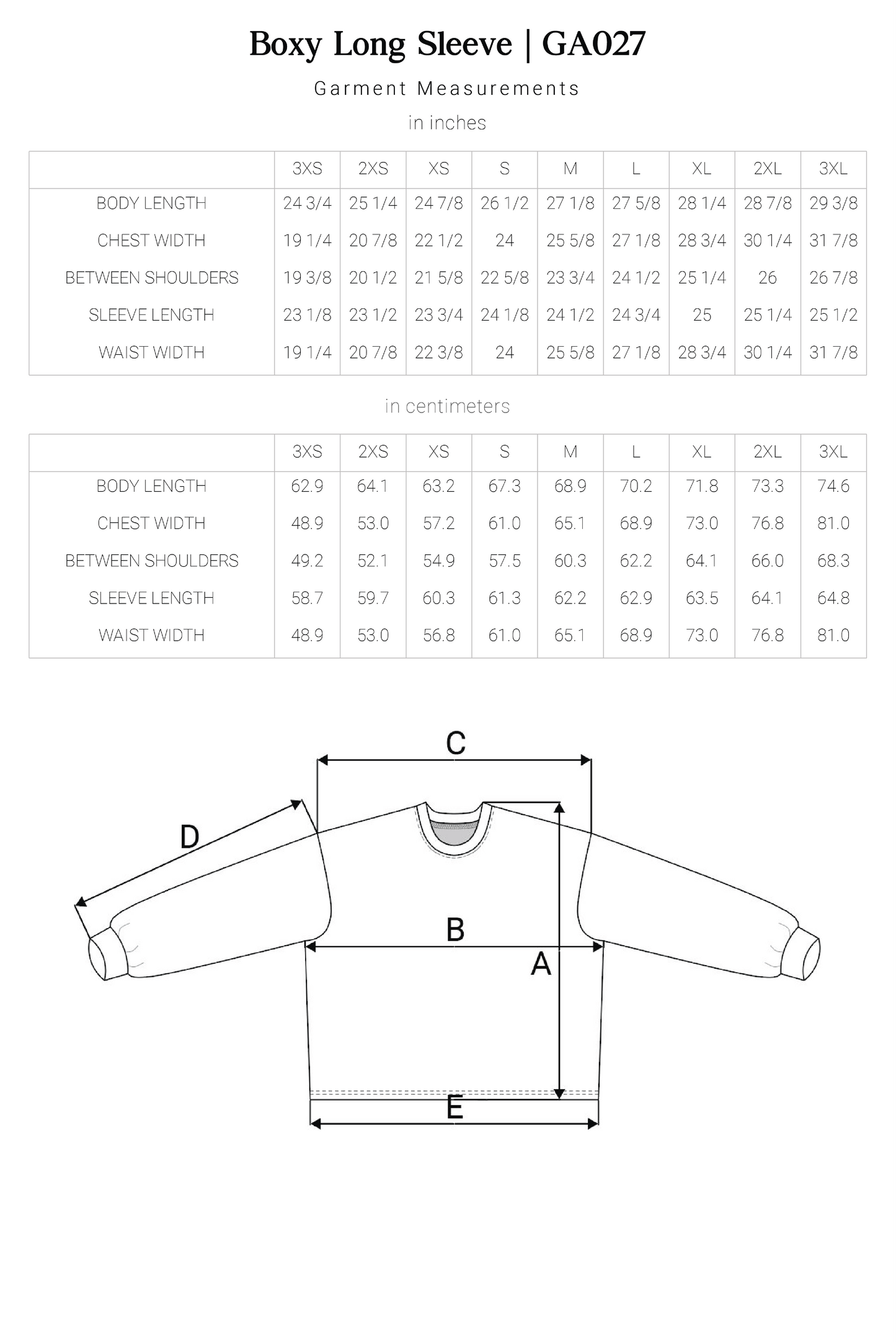 Boxy Long Sleeve Pattern